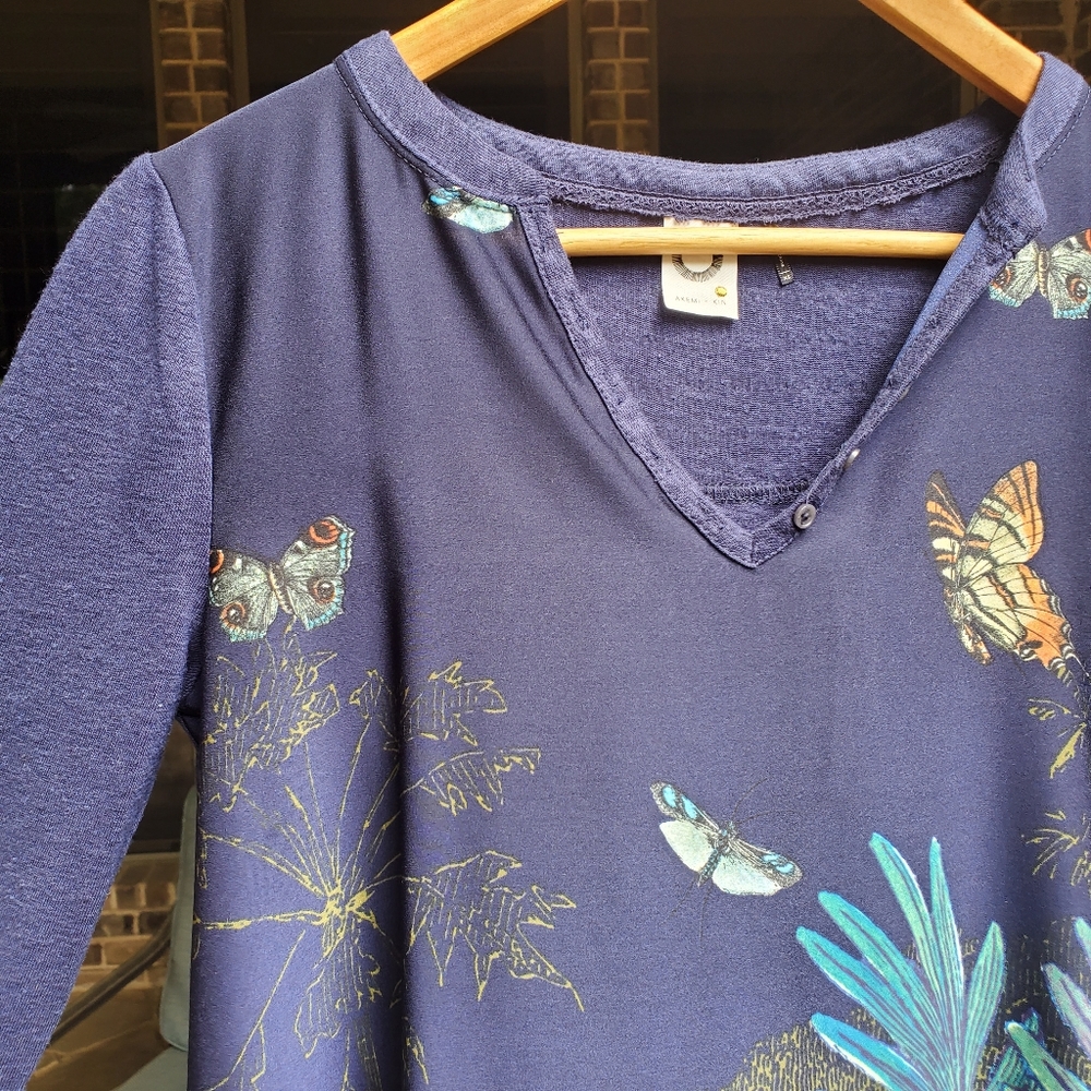 🦋EUC Anthro Butterfly Floral Top XS